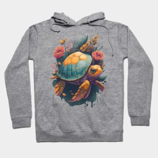 Turtle with Flowers Hoodie